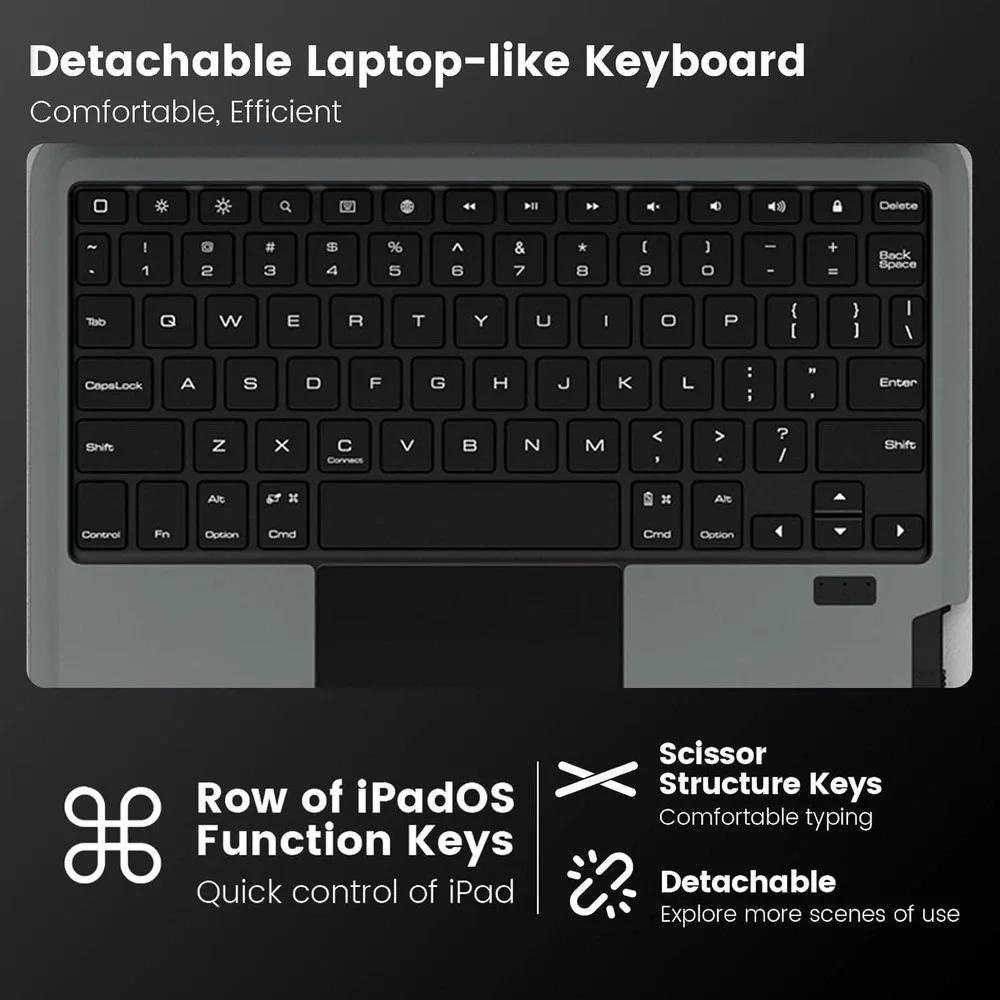 Keyboard Case for iPad Pro 11 iPad Air 4th 5th Gen Nillkin Trackpad Cover Black
